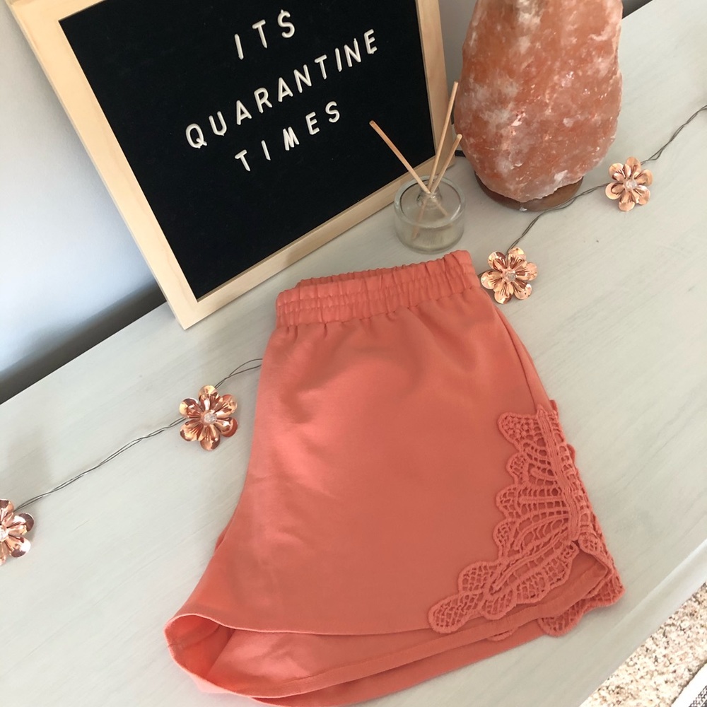 Coral Flowy Shorts